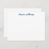 Classic Navy Blue Stylish Modern Elegantes Script Mitteilungskarte (Vorne/Hinten)