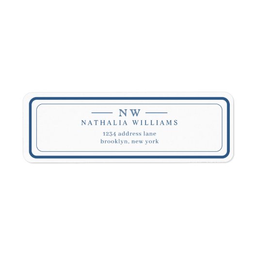 Classic Navy Blue Two Border Monogram Lined (Vorne)