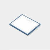 Classic Navy Blue Two Border Monogram Lined Post-it Klebezettel (angewinkelt)