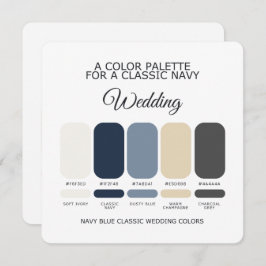 Classic Navy Blue Wedding Color Palette Card Einladung
