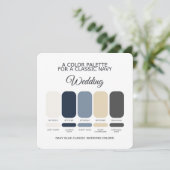 Classic Navy Blue Wedding Color Palette Card Einladung (Stehend Vorderseite)
