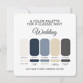 Classic Navy Blue Wedding Color Palette Card Einladung (Vorderseite)