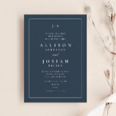 Classic Navy Blue Wedding Einladung