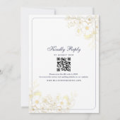 Classic Navy Blue Wedding Einladung mit QR Code (Rückseite)