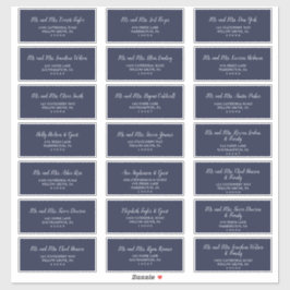 Classic Navy Blue Wedding Guest Address Labels