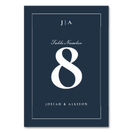 Classic Navy Blue Wedding Tischnummer