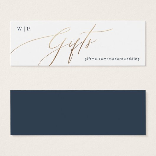 Classic Navy Blue White Elegant White Gold Geschen (Vorne & Hinten)