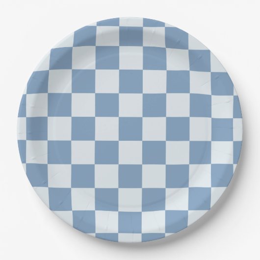 Classic Navy Blue & White Gingham Picnic Pappteller (Vorderseite)