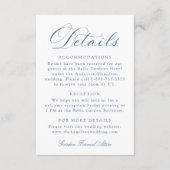 Classic Navy Calligraphy Wedding Details Begleitkarte (Vorderseite)