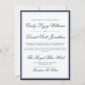 Classic Navy Elegantes Script QR Foto Einladung (Vorderseite)