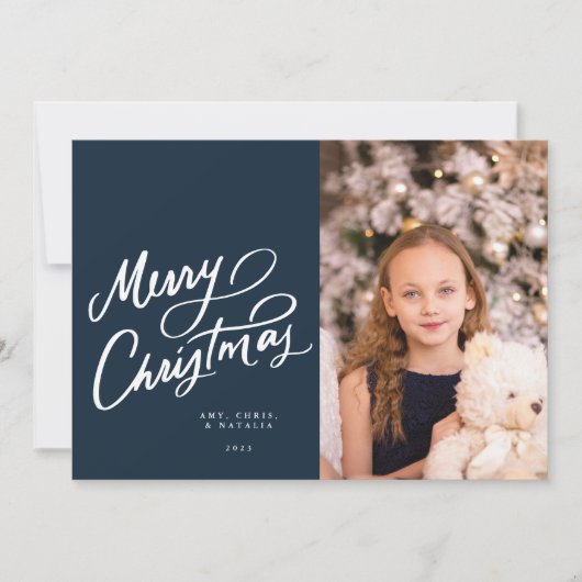 Classic Navy Hand Briefe frohe Weihnachten (Vorderseite)