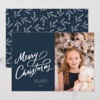 Classic Navy Hand Briefe frohe Weihnachten