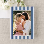 Classic Navy Hydrangea Photo Wedding Save The Date