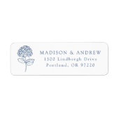 Classic Navy Hydrangea Wedding Return Address (Vorne)