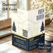 Classic Navy Open House Floor Plan Elegant Detail Visitenkarten