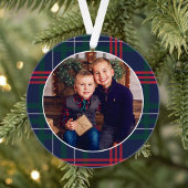 Classic Navy Red Green Tartan Kariertes Custom Fot Ornament
