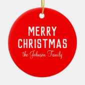 Classic Neon Red Elegante Weihnachten Keramik Ornament (Vorne)