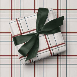Classic neutral Christmas holiday plaid Geschenkpapier