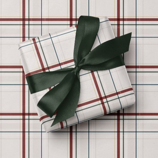Classic neutral Christmas holiday plaid Geschenkpapier