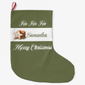 Classic neutral holiday style personalized Xmas Großer Weihnachtsstrumpf (Vorderseite)