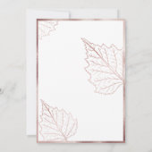 Classic Neutral Matt Rose Gold Blätter Hochzeit Save The Date (Rückseite)