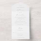 Classic Neutral Monogram Elegant Wedding All In One Einladung (Innen Boden)