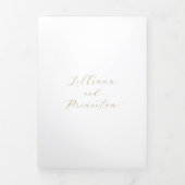 Classic Neutral Monogram Elegant Wedding Dreifach Gefaltete Einladung (Cover)