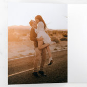 Classic Neutral Monogram Elegant Wedding Dreifach Gefaltete Einladung (Innen Erste Seite)