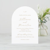 Classic Neutral Monogram Elegant Wedding Einladung (Stehend Vorderseite)
