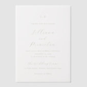 Classic Neutral Monogram Elegant Wedding Pergament Einladungen (Vorderseite)