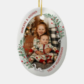 Classic Newborn Big Sister 1. Weihnachten Keramik Ornament (Hinten)