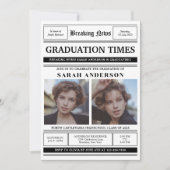 Classic Newspaper Style 2 Foto Graduation Party Einladung (Vorderseite)