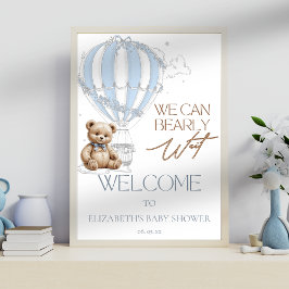 Classic Niedlich Teddy Bären Toile Ballon Willkomm Poster