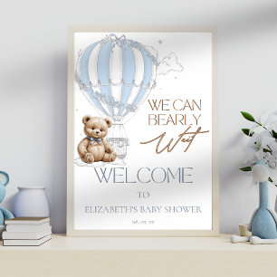 Classic Niedlich Teddy Bären Toile Ballon Willkomm Poster