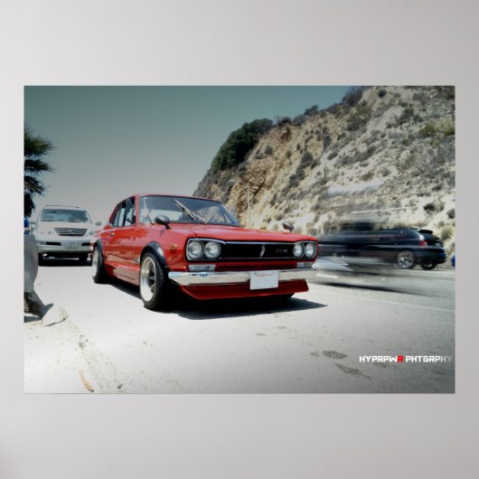 "Classic" Nissan Hakosuka Skyline auf PCH Poster (Vorne)