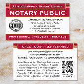 Classic Notary Signage Agent ID Logo Red Gold Visitenkarte