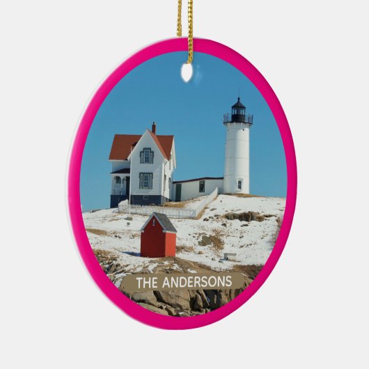 Classic Nubble Lighthouse Keramik Ornament (Rechts)