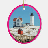 Classic Nubble Lighthouse Keramik Ornament (Links)