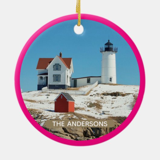 Classic Nubble Lighthouse Keramik Ornament (Hinten)