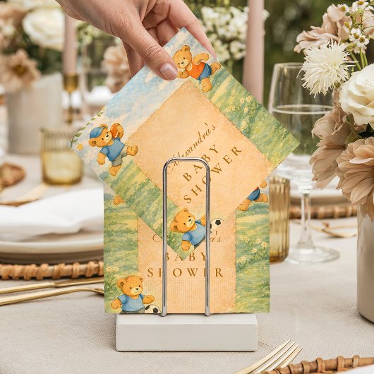 Classic Nursery Sports Bears Baby Shower Serviette