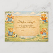 Classic Nursery Sports Bears Diapper Raffle Begleitkarte (Vorderseite)