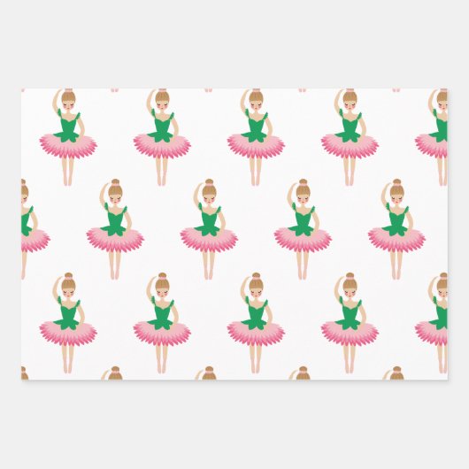 Classic Nutcracker, Ballerina Set 3 Geschenkpapier Set (Vorderseite 3)