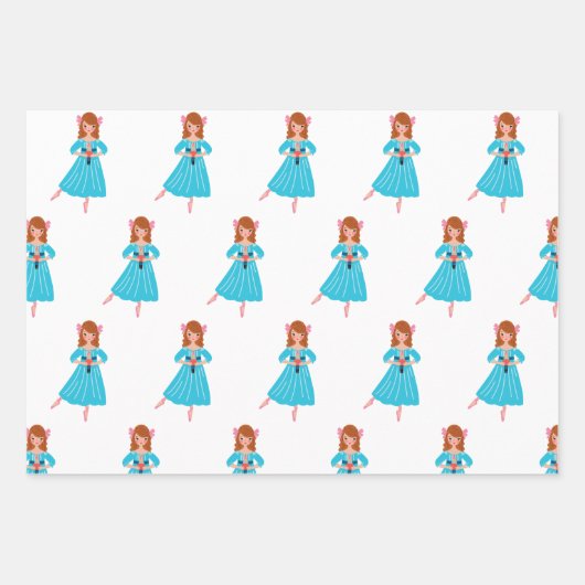 Classic Nutcracker, Ballerina Set 3 Geschenkpapier Set (Vorderseite 2)