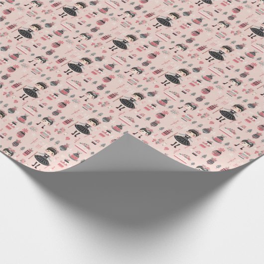 Classic Nutcracker Ballet Clara, Black Tutu, Pink Geschenkpapier (Ecke)