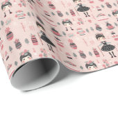 Classic Nutcracker Ballet Clara, Black Tutu, Pink Geschenkpapier (Rolleneckpunkt)