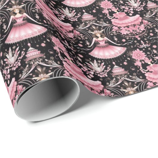 Classic Nutcracker Elegance, Clara Geschenkpapier (Rolleneckpunkt)