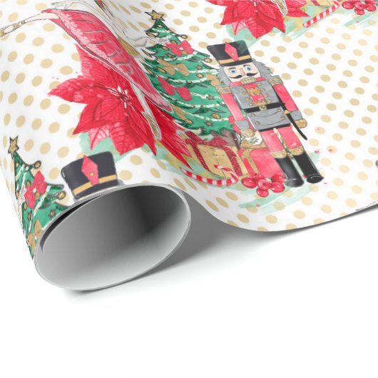 Classic Nutcracker & Princess Weihnachtsgeschenk Geschenkpapier (Rolleneckpunkt)