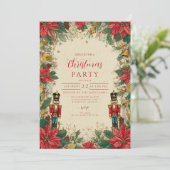 Classic Nutcracker Red and Gold Einladung (Stehend Vorderseite)