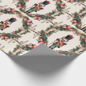 Classic Nutcracker Wreath Red Green Geschenkpapier (Ecke)