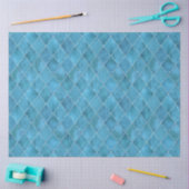 Classic Ocean Blue Velvet Raute Muster Luxus Seidenpapier (Basteln)